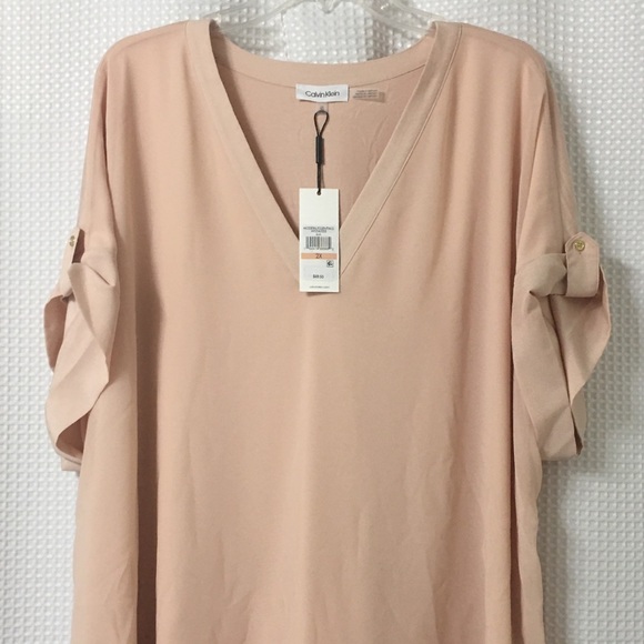 Calvin Klein 2X Peach Top NWT - Picture 1 of 12